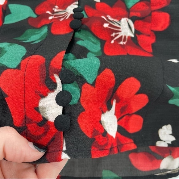 UO Michelle Plunging Long Sleeve Floral Mini Dress - Picture 6 of 13